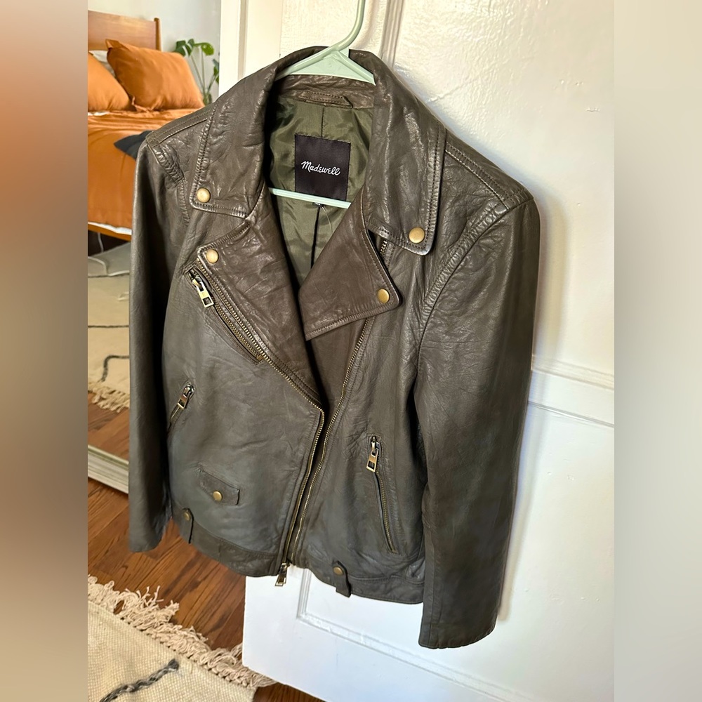 Madewell Washed Leather Oversized Jacket